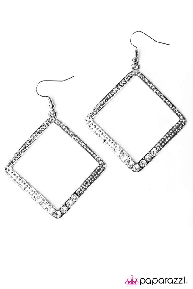 Paparazzi ♥ Eat My GLITTER Dust - White ♥ Earrings