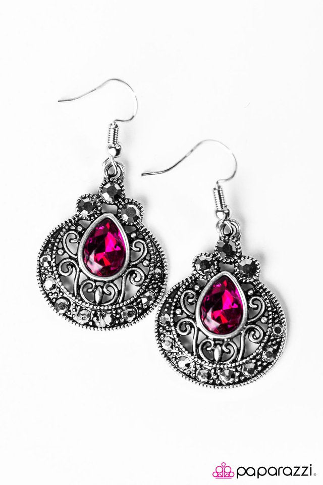 Paparazzi ♥ Jewel Thief - Pink ♥ Earrings