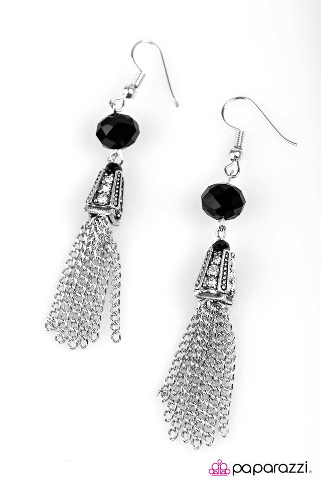 Paparazzi ♥ Can I Borrow A Cup Of SHIMMER? - Black ♥ Earrings
