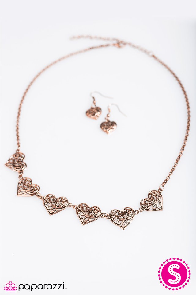 Paparazzi ♥ Playing My Heartstrings - Copper ♥ Necklace