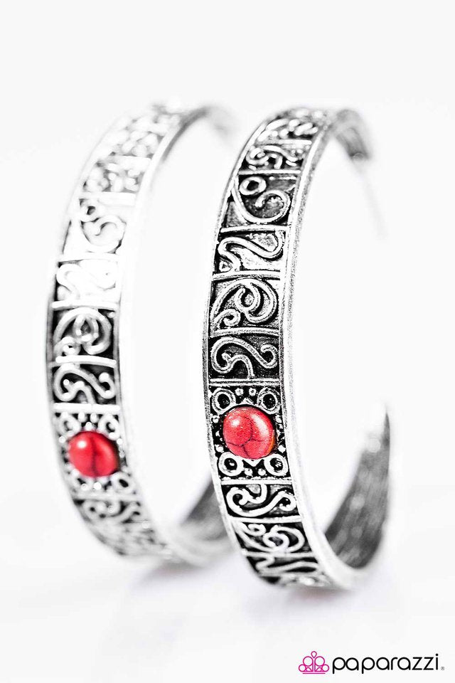 Paparazzi ♥ Incan Ruins - Red ♥ Earrings