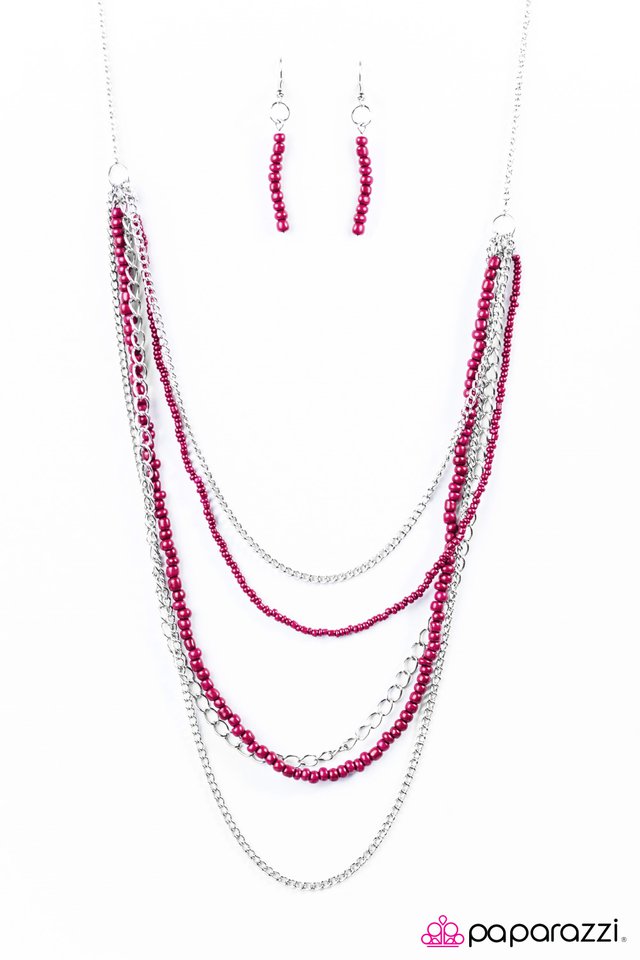 Paparazzi ♥ No Place Id Rather BEAD - Pink ♥ Necklace