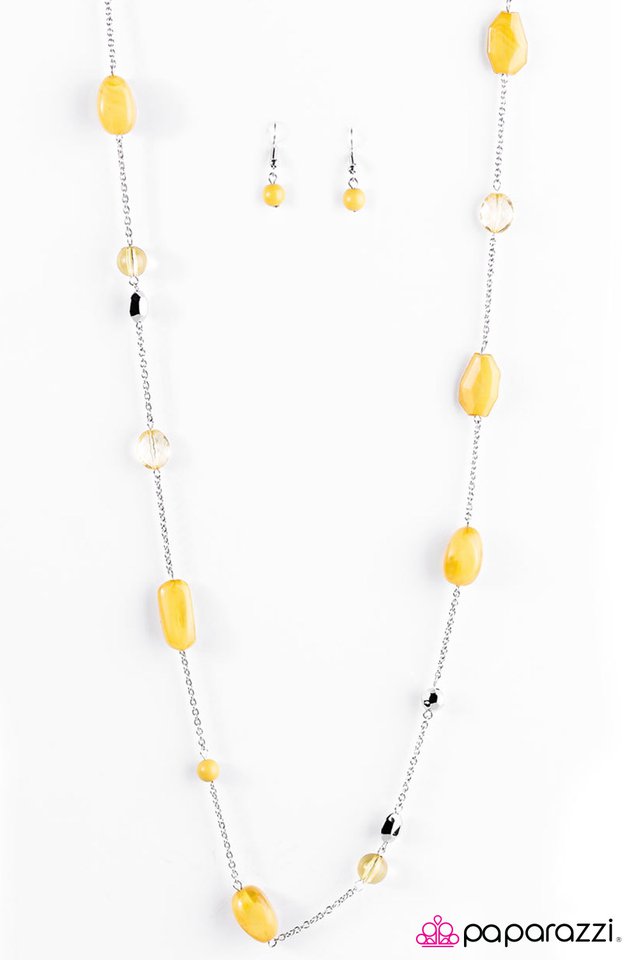 Paparazzi ♥ River Cruise - Yellow ♥ Necklace