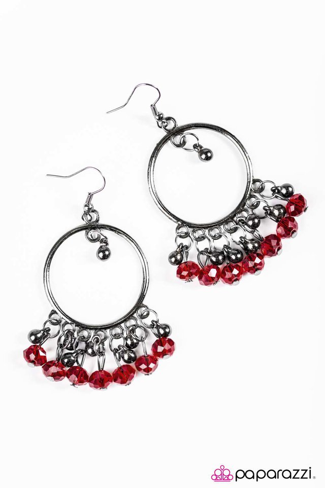 Paparazzi ♥ Twilight Zone - Red ♥ Earrings