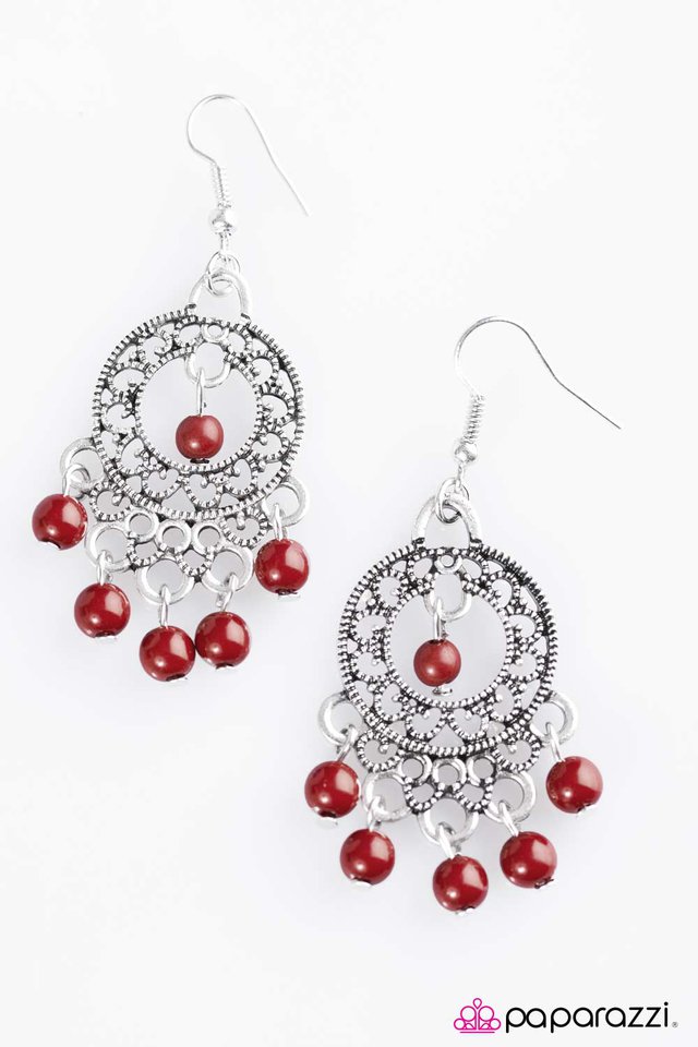 Paparazzi ♥ Seafront Property - Red ♥ Earrings