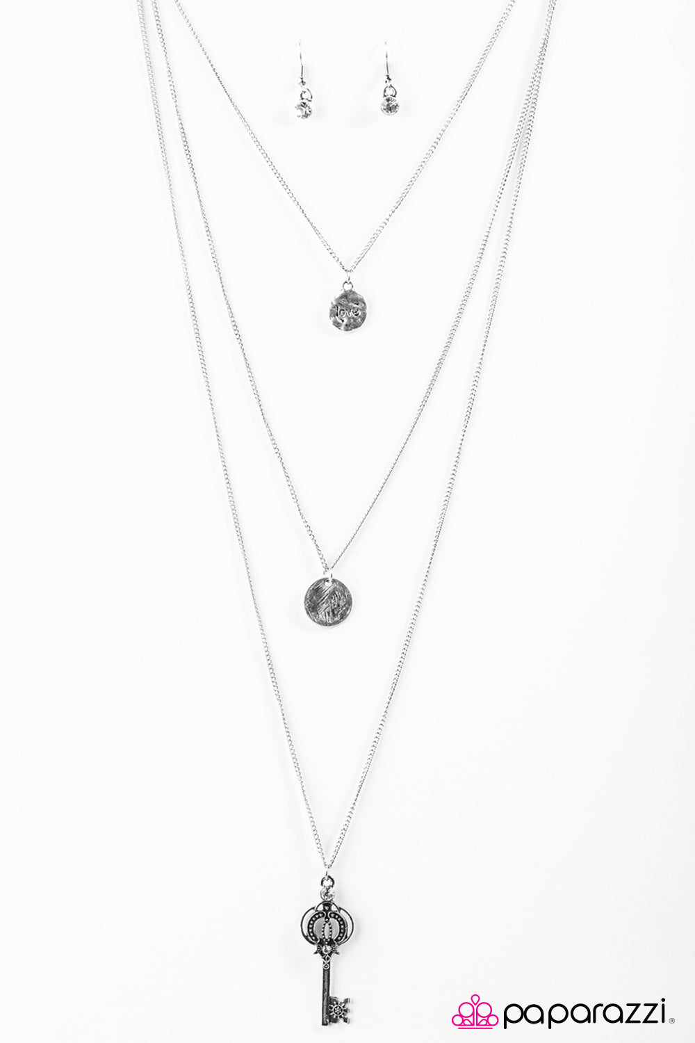 Paparazzi ♥ The Key To Love - White ♥  Necklace