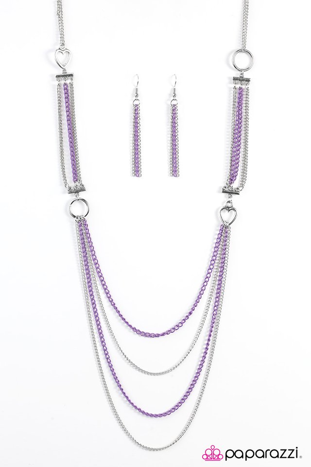 Paparazzi ♥ A Good Man Is HEART To Find - Purple ♥ Necklace