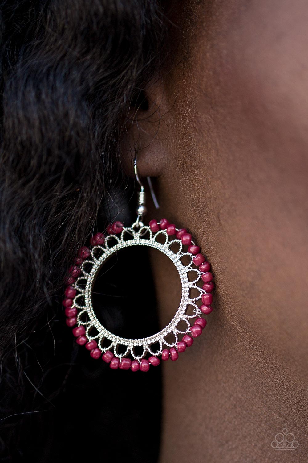 Paparazzi ♥ Shake That Tambourine - Pink ♥  Earrings
