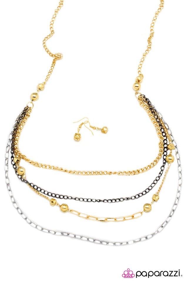 Paparazzi ♥ Ball and Chain - Gold ♥ Necklace
