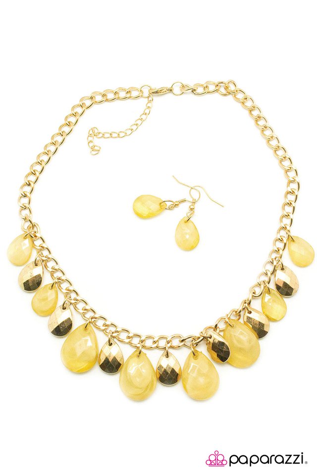 Paparazzi ♥ Misted With a Chance of Gold - Yellow ♥ Necklace