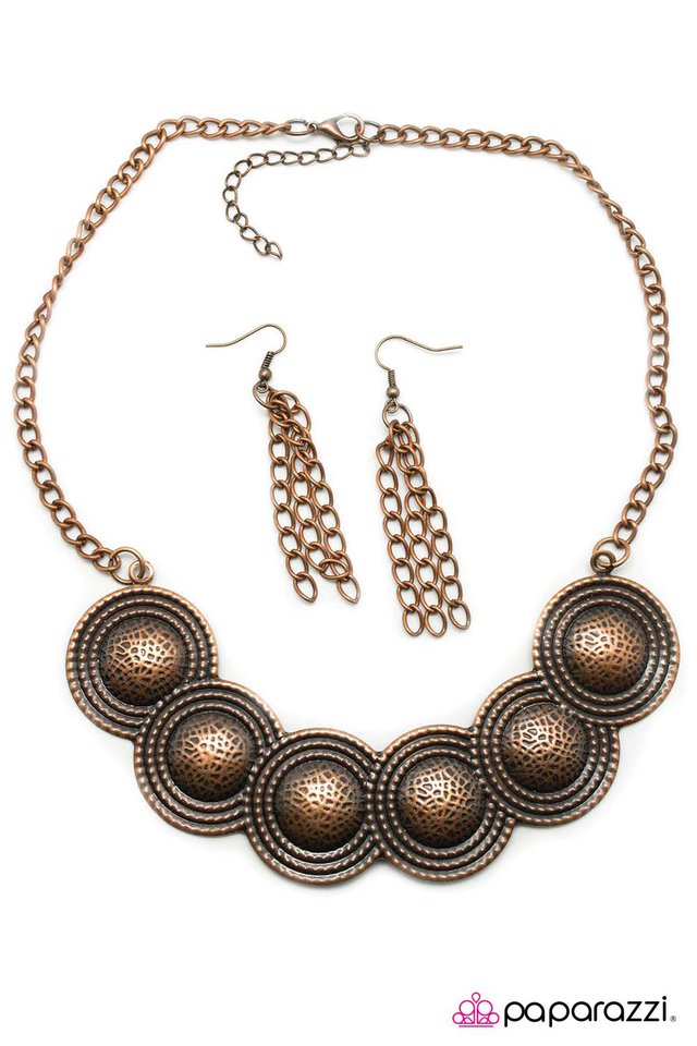 Paparazzi ♥ Round About You - Copper ♥ Necklace