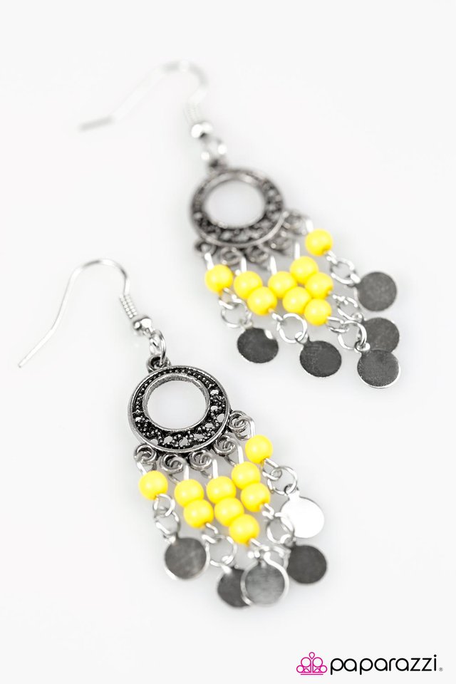Paparazzi ♥ Gypsy Jamboree - Yellow ♥ Earrings