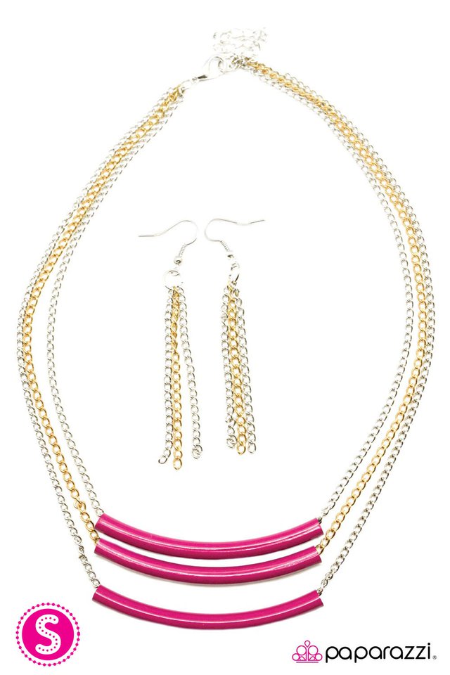 Paparazzi ♥ Right this Sway - Pink ♥ Necklace