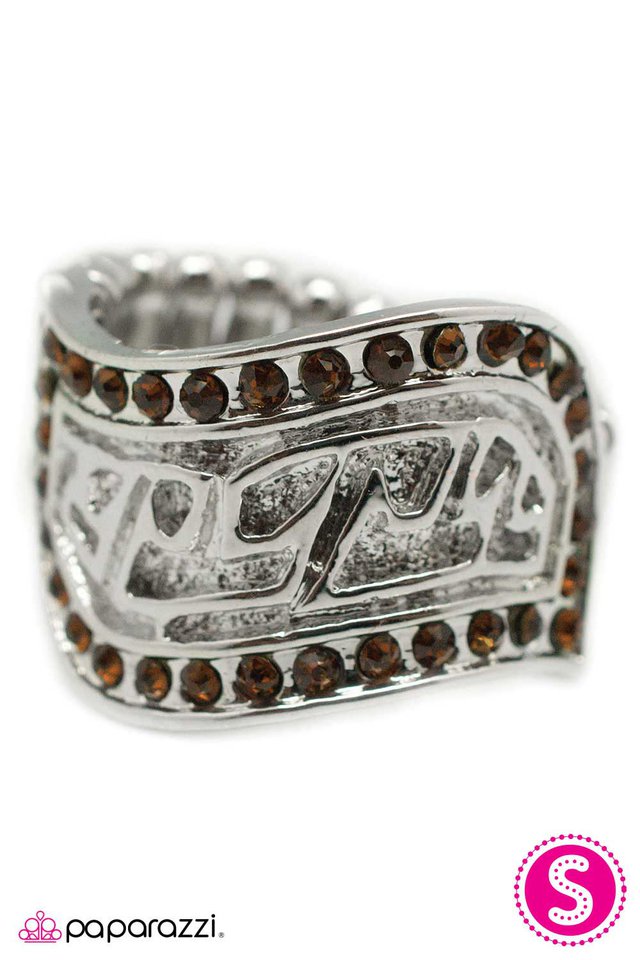 Paparazzi ♥ Writing on the Wall - Brown ♥ Ring