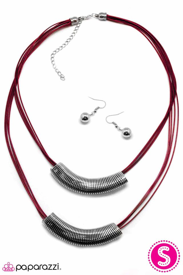 Paparazzi ♥ Coiled Up - Red ♥ Necklace