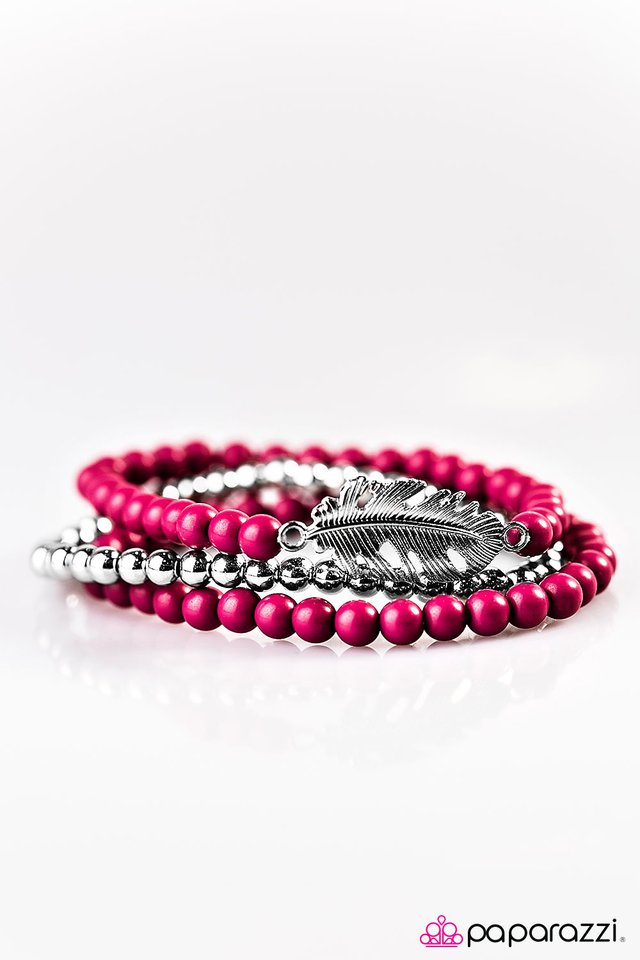 Paparazzi ♥ Round The FLOCK - Pink ♥ Bracelet
