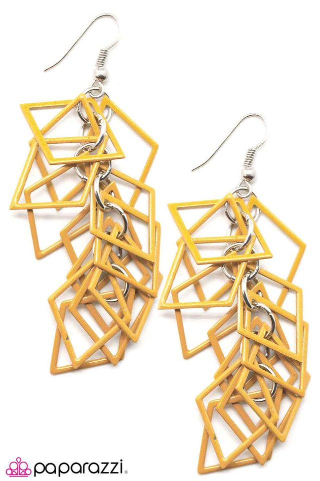 Paparazzi ♥ Shape Up - Yellow ♥ Earrings