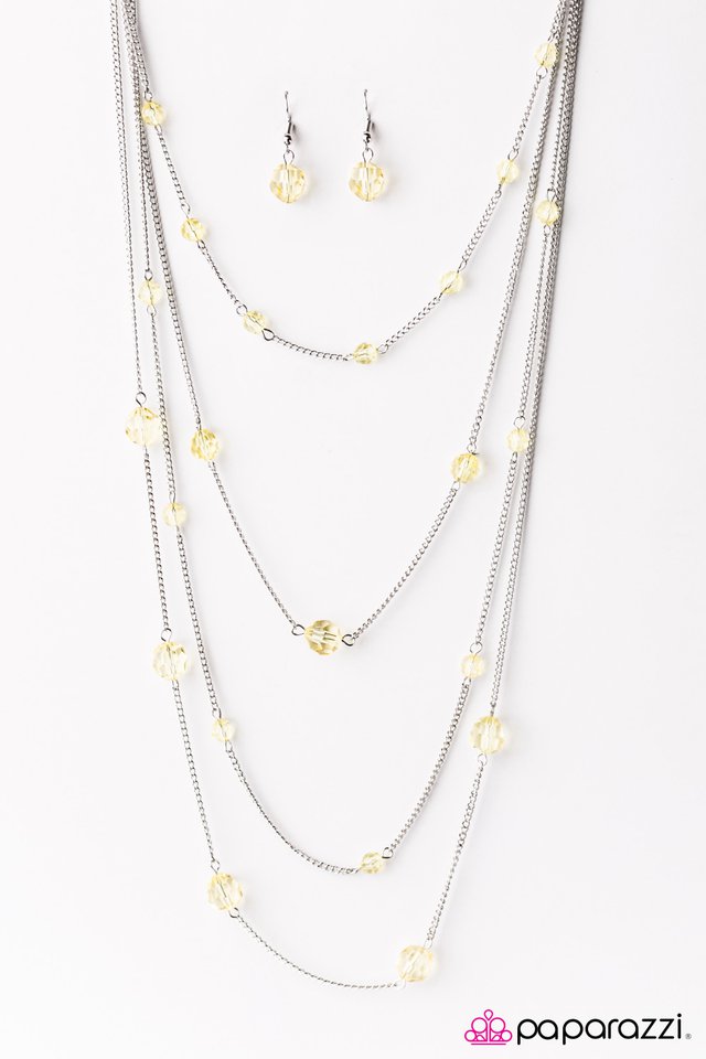 Paparazzi ♥ Sparkling Intentions - Yellow ♥ Necklace