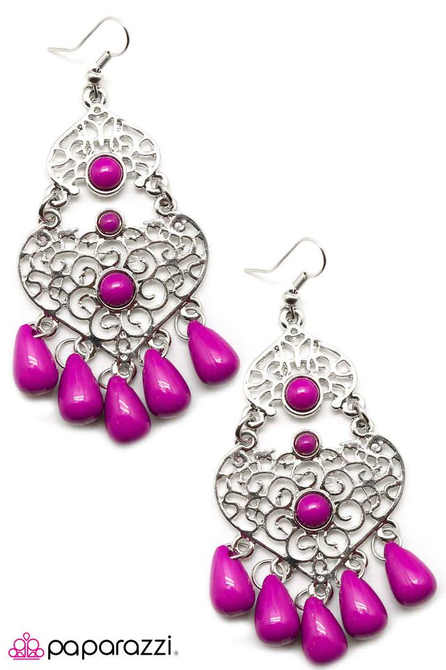 Paparazzi ♥ Boho Bollywood - Purple ♥ Earrings