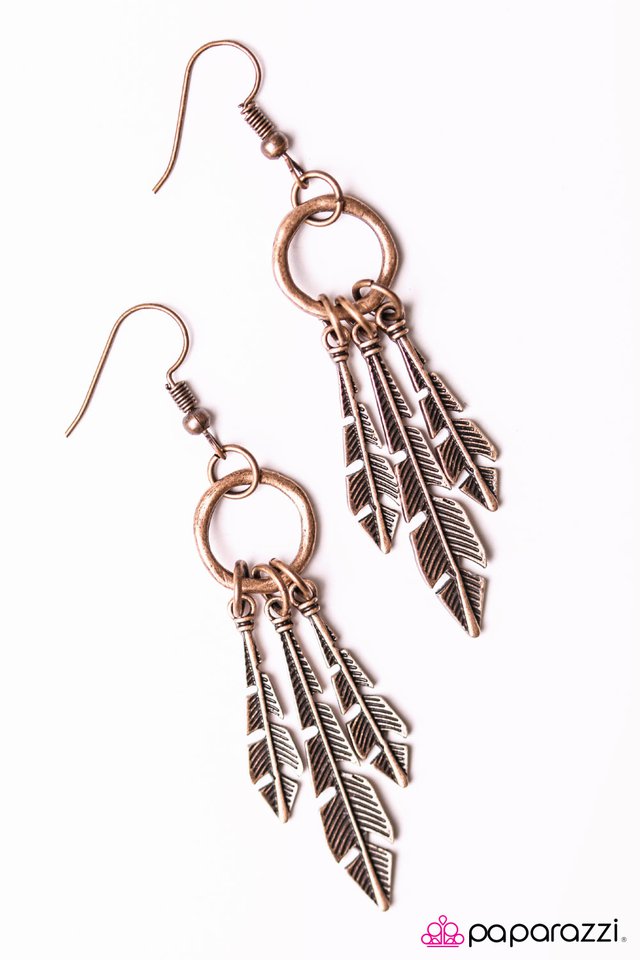 Paparazzi ♥ Pluck Up Your Courage - Copper ♥ Earrings