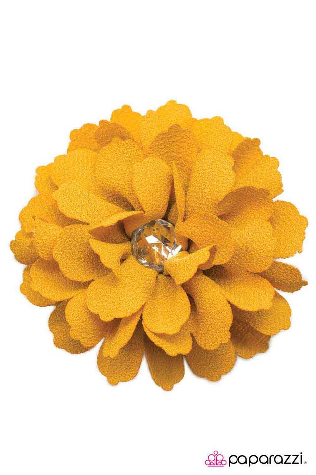 Paparazzi ♥ Once in a Golden Bloom - Yellow ♥ Hair Clip