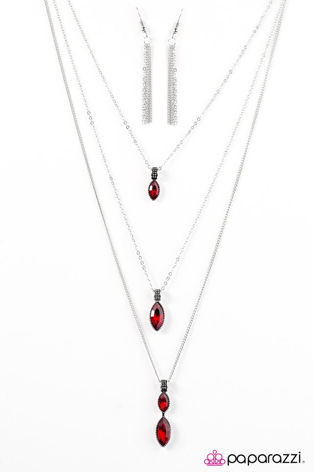Paparazzi ♥ Starlit Skies - Red ♥ Necklace