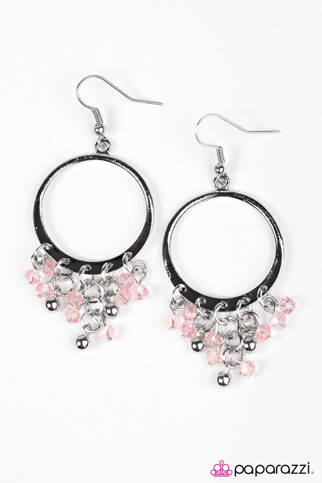 Paparazzi ♥ Crystal Chandeliers - Pink ♥ Earrings