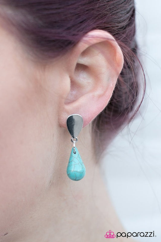 Paparazzi ♥ Up The Creek - Blue ♥ Post Earrings-product_sku