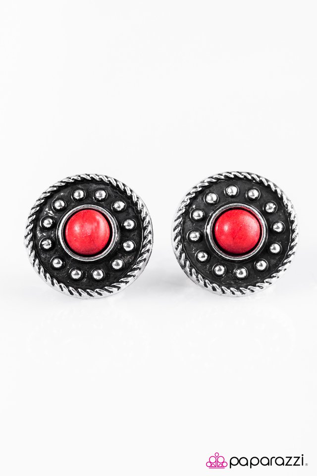 Paparazzi ♥ Mountain Majesty - Red ♥ Post Earrings-product_sku