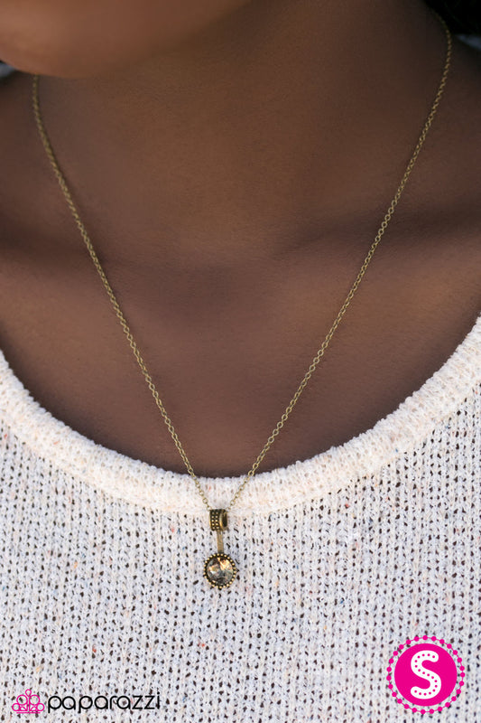 Paparazzi ♥ Spark In The Dark - Brass ♥  Necklace-product_sku