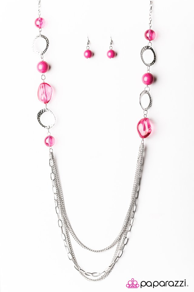 Paparazzi ♥ Sassy and Glassy - Pink ♥ Necklace
