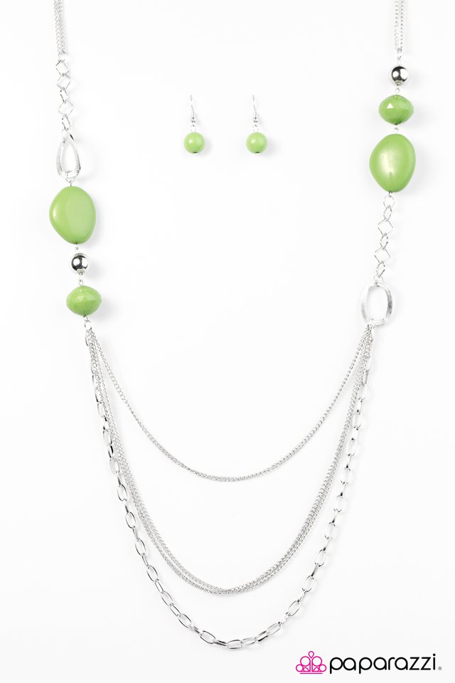 Paparazzi ♥ Caribbean Rainbow - Green ♥ Necklace