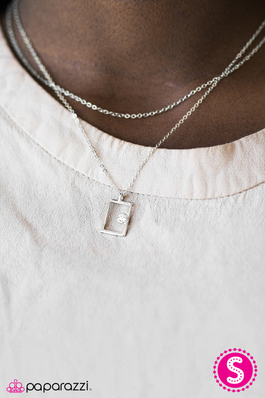 Paparazzi ♥ Famously Framed - White ♥  Necklace-product_sku