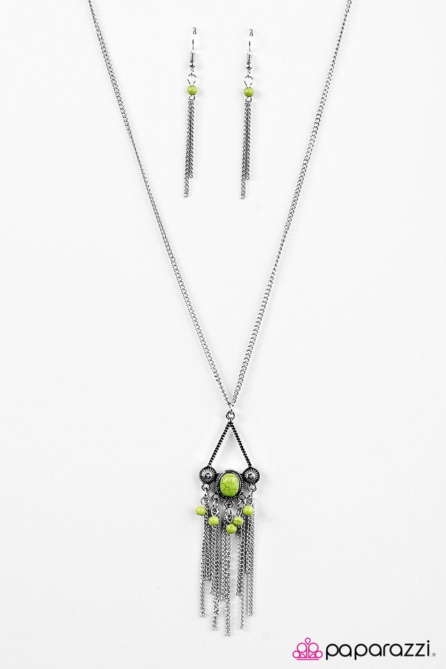 Paparazzi ♥ Be A Little Wild - Green ♥ Necklace