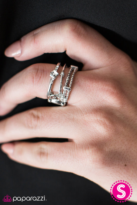 Paparazzi ♥ Tilt-A-Whirl - White ♥  Ring-product_sku