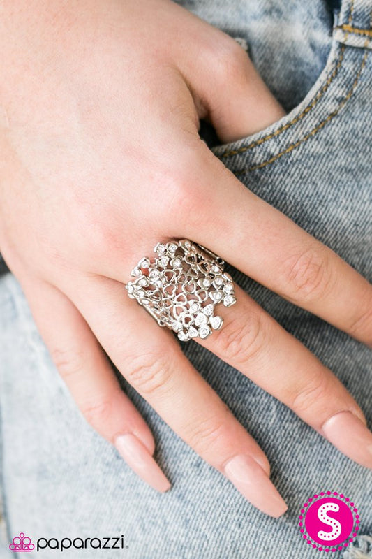 Paparazzi ♥ Heart Happenstance - White ♥ Ring-product_sku