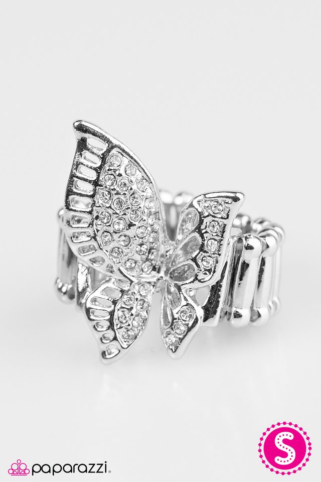 Paparazzi ♥ With Brave Wings She Flies - White ♥ Ring