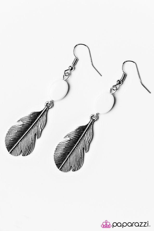 Paparazzi ♥ FLIGHT Of Day - White ♥ Earrings