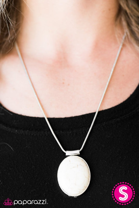 Paparazzi ♥ Lounging At The Lagoon - White ♥ Necklace-product_sku