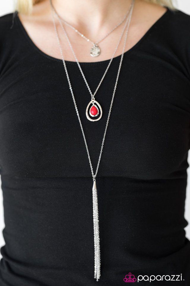 Paparazzi ♥ Fire and Rain - Red ♥ Necklace-product_sku