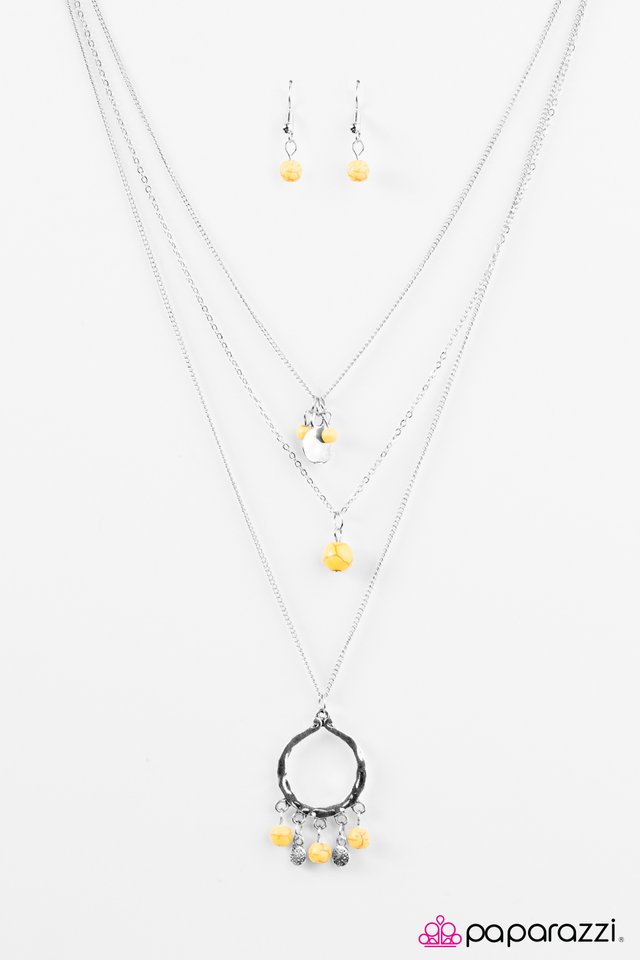Paparazzi ♥ Texas Tempest - Yellow ♥ Necklace