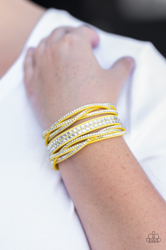 Paparazzi ♥ All Hairspray and Glitter - Yellow ♥ Bracelet