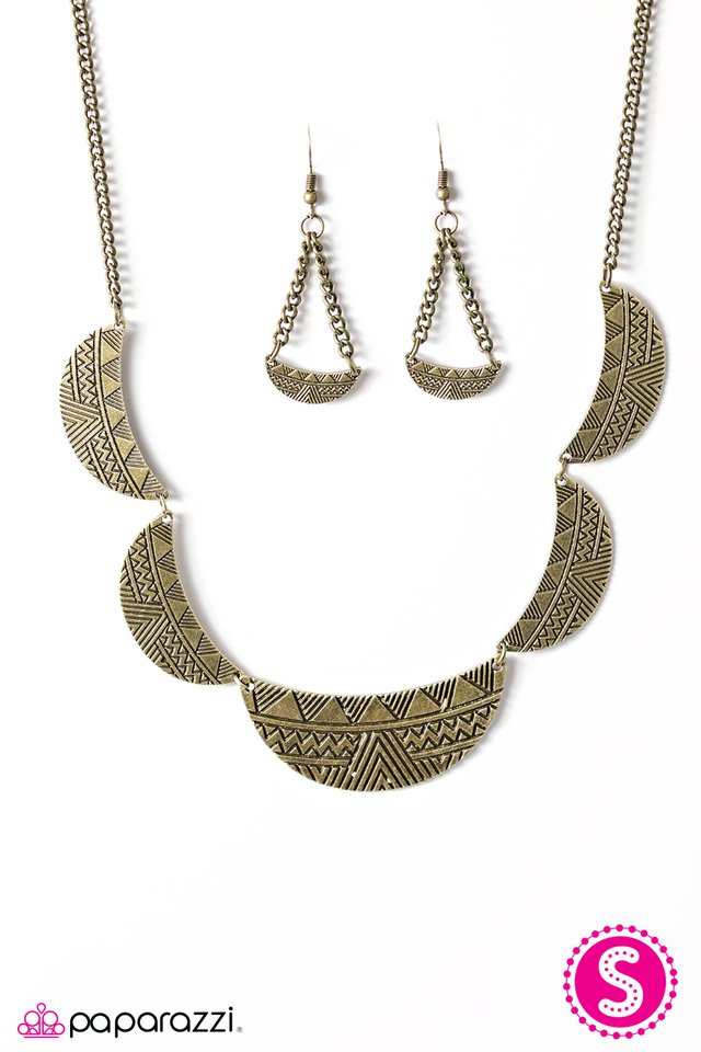 Paparazzi ♥ As MOON As Possible - Brass ♥ Necklace