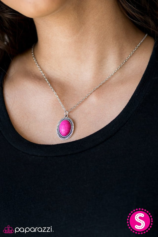 Paparazzi ♥ Cast In SANDSTONE - Pink ♥ Necklace-product_sku