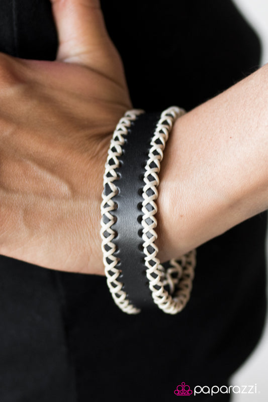 Paparazzi ♥ Stitch It Up - Black ♥  Bracelet-product_sku