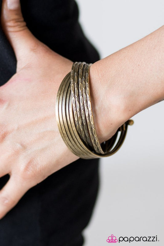 Paparazzi ♥ Stacked In My Favor - Brass ♥ Bracelet-product_sku