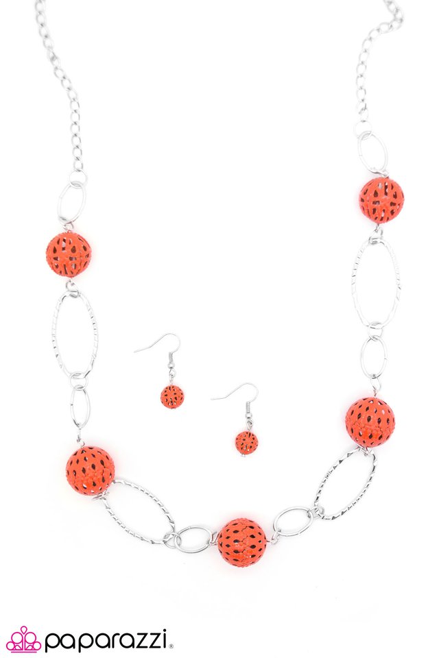 Paparazzi ♥ Having a Ball - Orange ♥ Necklace