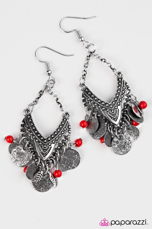Paparazzi ♥ Island Vibes - Red ♥ Earrings