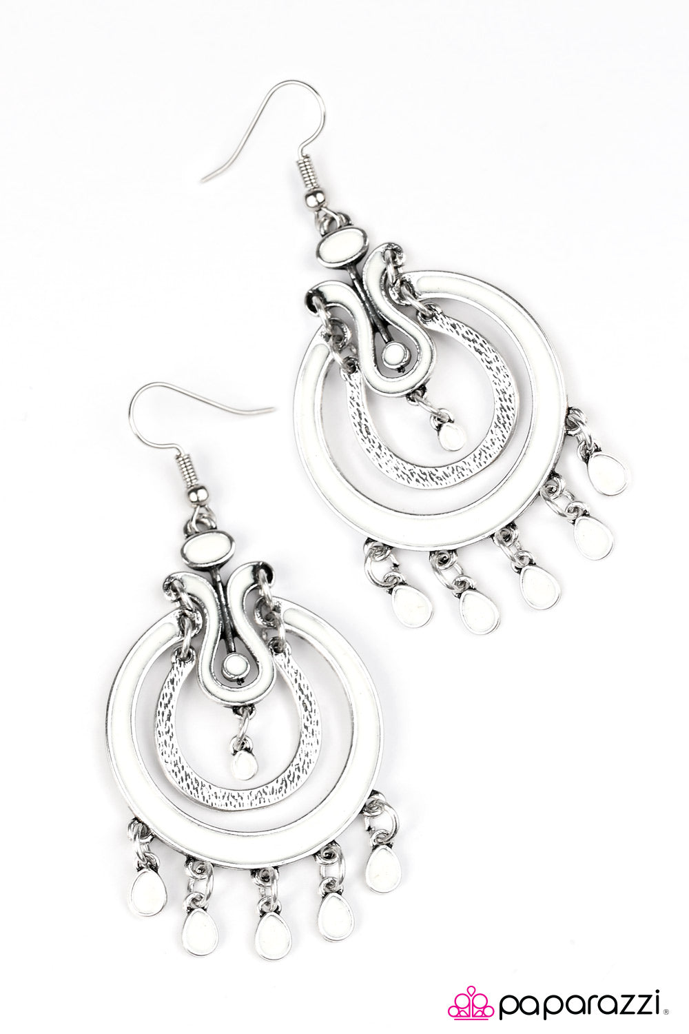 Paparazzi ♥ Watch Me Wander - White ♥  Earrings