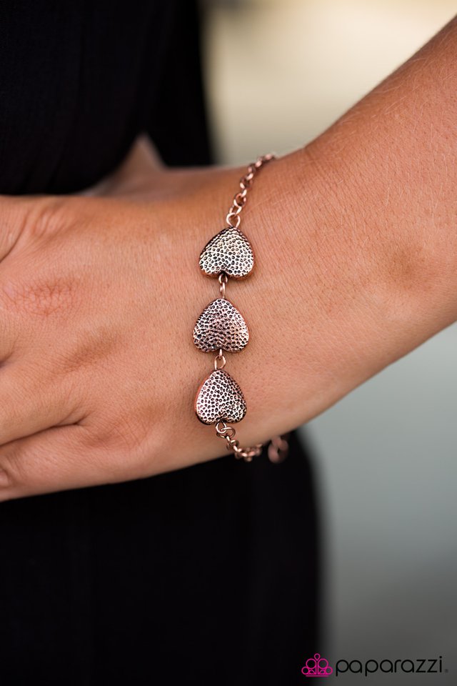 Paparazzi ♥ Hard Hearted - Copper ♥ Bracelet